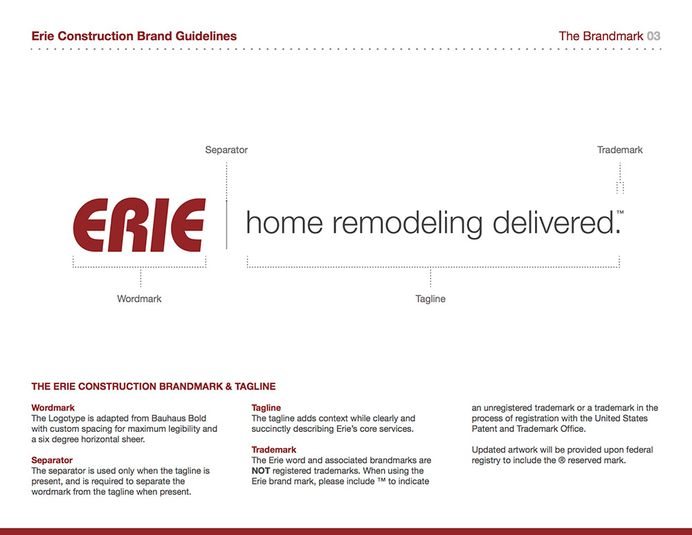 The Erie Construction Brandmark & Tagline